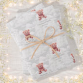 おむつキングテディベアカスタムハッピーバースデー名 ラッピングペーパーシート