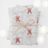 おむつキングテディベアカスタムハッピーバースデー名 ラッピングペーパーシート