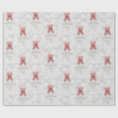 おむつキングテディベアカスタムハッピーバースデー名 –  ラッピングペーパー (フラット)