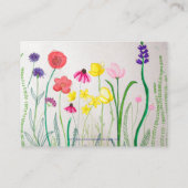おむつケーキのリクエスト ワイルドフラワーの水彩画 ベビーシャワー エンクロージャーカード (裏面)