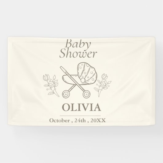 おむつケーキの冒険 | 男女問わないベビーシャワー 横断幕 (横)