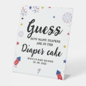 おむつケーキの4th赤ちゃんシャワーゲームサインを推測 台座サイン (正面)