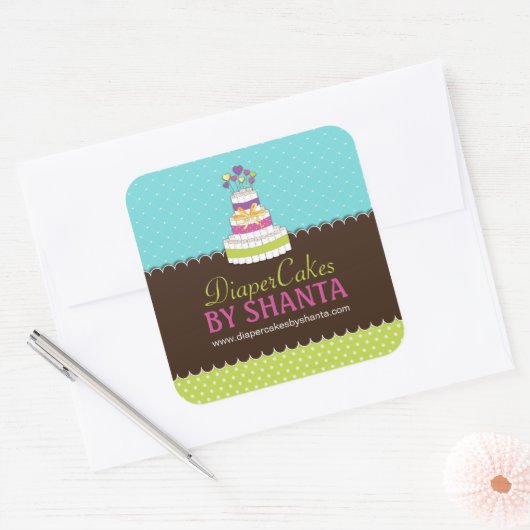 おむつケーキステッカー スクエアシール (封筒)
