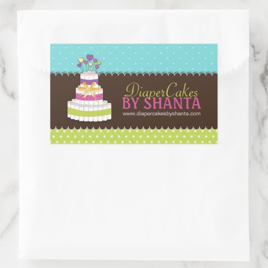 おむつケーキステッカー 長方形シール (バッグ)