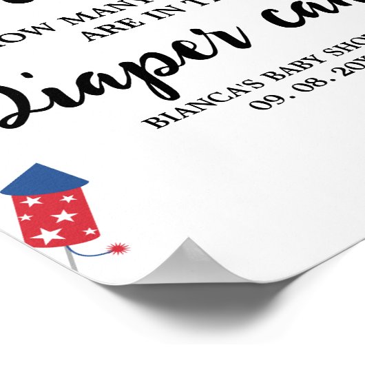 おむつケーキ推測ベビーシャワーゲームの4th ポスター (角)