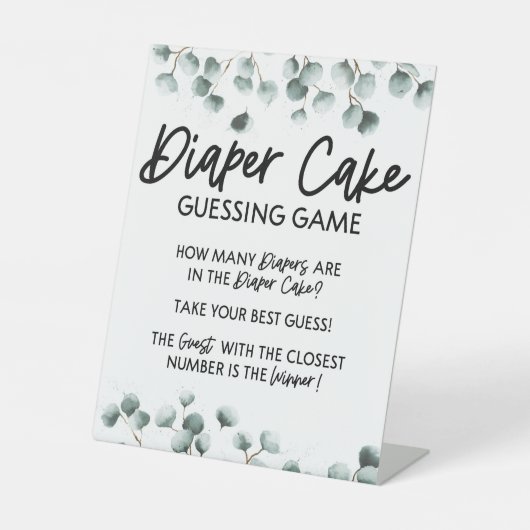 おむつケーキ推理ベビーシャワーゲーム 台座サイン (正面)