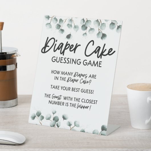 おむつケーキ推理ベビーシャワーゲーム 台座サイン (インサイチュ)