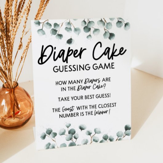 おむつケーキ推理ベビーシャワーゲーム 台座サイン
