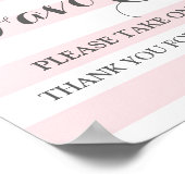 おむつシャワー サイン ピンクの花 ストライプ (角)