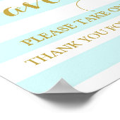 おむつシャワー サイン 青 ストライプ ゴールド コンフェッティ (角)