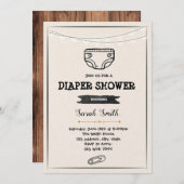おむつシャワー パーティーの招待状 招待状 (正面/裏面)