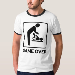 おむつデューティTシャツでゲームをする新しいパパ Tシャツ