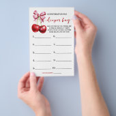 おむつバッグさくらんぼベビーシャワーゲームカード チラシ (ハンドル)