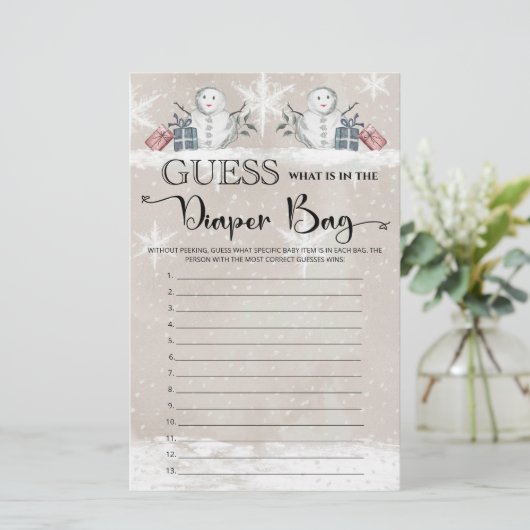 おむつバッグの赤ちゃんシャワーの中に何があるか推測 (スタンド正面)