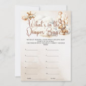 おむつバッグの赤ちゃんシャワーゲームベア 招待状 (正面)