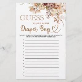 おむつバッグフローラのベビーシャワーの中に何があるか推測