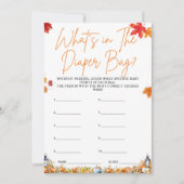 おむつバッグベビーシャワーゲームカボチャ 招待状 (正面)