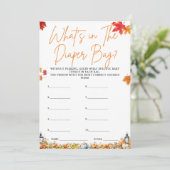 おむつバッグベビーシャワーゲームカボチャ 招待状 (スタンド正面)