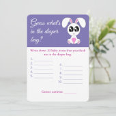 おむつバッグ、ベビーシャワーゲームカードフライヤー、うさぎ 招待状 (スタンド正面)