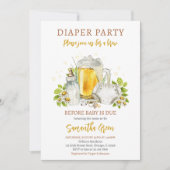 おむつパーティービールベビー前に赤ちゃんシャワー 招待状 (正面)