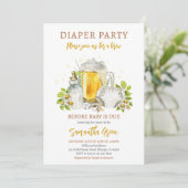 おむつパーティービールベビー前に赤ちゃんシャワー 招待状 (スタンド正面)