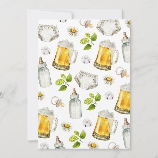 おむつパーティービールベビー前に赤ちゃんシャワー 招待状 (裏面)