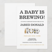 おむつパーティー招待状 ビールとおむつ 父の日のシャワー 招待状 (正面/裏面)