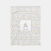 おむつピンパターンモノグラムフリースブランケット フリースブランケット (正面)