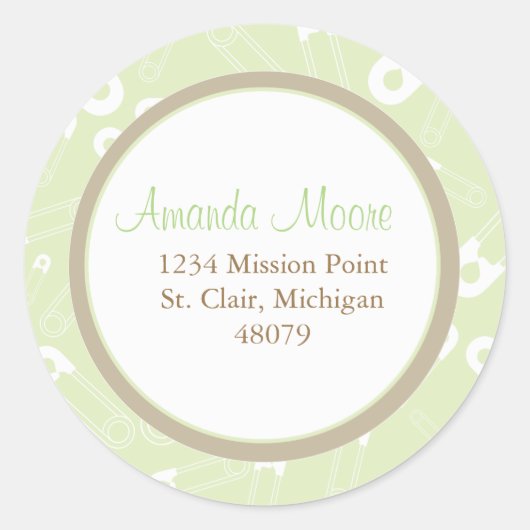 おむつピン優先ステッカーまたは住所 シール (正面)