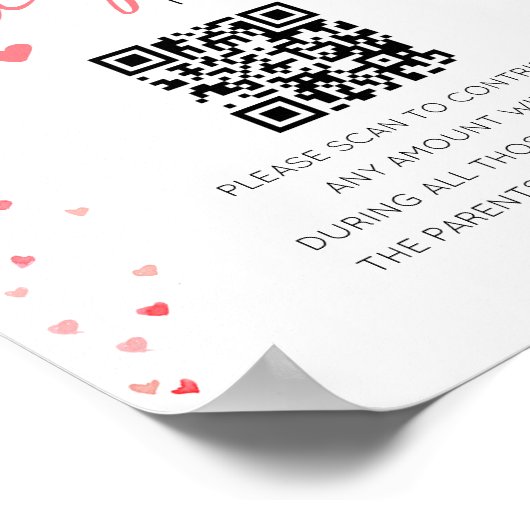 おむつファンドのサイン現金ギフト赤ちゃんシャワーのサイン ポスター (角)