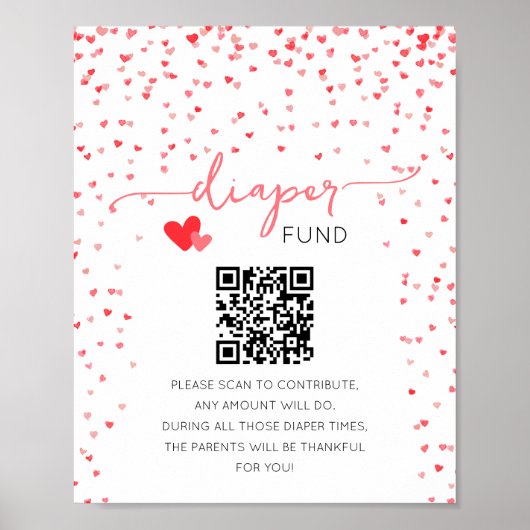 おむつファンドのサイン現金ギフト赤ちゃんシャワーのサイン ポスター (正面)