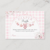 おむつフローラボーピンクカボチャ女の子ベビーシャワー エンクロージャーカード (正面)