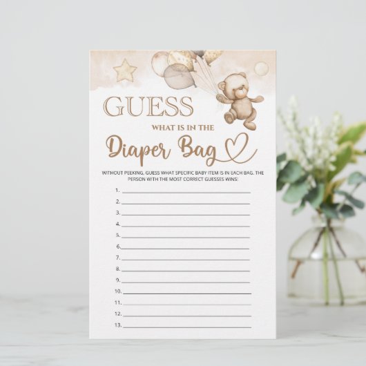 おむつベビーシャワーのバッグに何があるか推測する (スタンド正面)