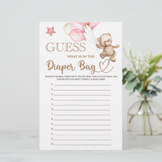 おむつベビーシャワーのバッグに何があるか推測する (スタンド正面)