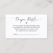 おむつミニマルラッフル赤ちゃんシャワーエンクロージャカード 名刺 (正面)