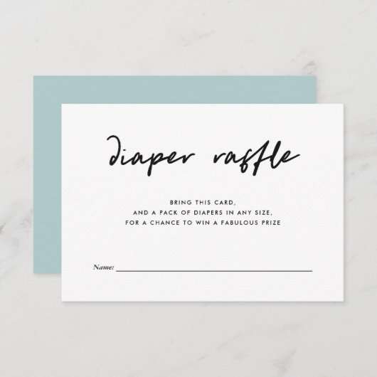 おむつモダンのミニマルラッフルインサート | ブルー エンクロージャーカード (正面/裏面)