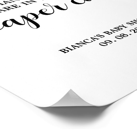 おむつモダンケーキ推測ベビーシャワーゲームサイン ポスター (角)