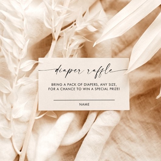 おむつモダンラッフルカード |赤ちゃんシャワーゲーム エンクロージャーカード