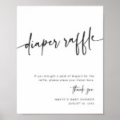 おむつモダンラッフルサインニュートラルミニマルシンプル ポスター (正面)