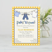 おむつラインのベビーシャワー　男の子　パーソナライズ 招待状 (スタンド正面)