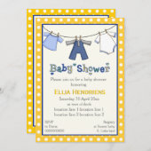 おむつラインのベビーシャワー　男の子　パーソナライズ 招待状 (正面/裏面)