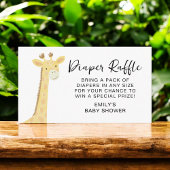 おむつラッフルかわいいサファリ動物ベビーシャワー エンクロージャーカード