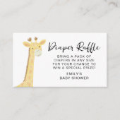 おむつラッフルかわいいサファリ動物ベビーシャワー エンクロージャーカード (正面)