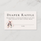 おむつラッフルかわいいバレリーナガールベビーシャワー エンクロージャーカード (正面)