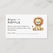 おむつラッフルかわいい小さなライオンの赤ちゃんシャワー エンクロージャーカード (正面)