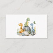 おむつラッフルかわいい恐竜の水彩赤ちゃんシャワー エンクロージャーカード (裏面)