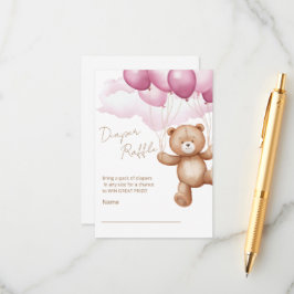 おむつラッフルのエンクロージャカード赤ちゃんシャワー。 エンクロージャーカード