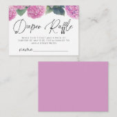 おむつラッフルアジサイ女の子ベビーシャワー エンクロージャーカード (正面/裏面)