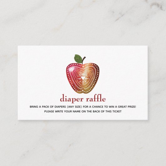 おむつラッフルアップルプレイドベビーシャワー エンクロージャーカード (正面)