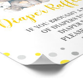 おむつラッフルイエロードットエレファントベビーシャワー ポスター (角)